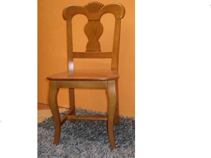 369-CONCHA  Silla salón asiento madera color único